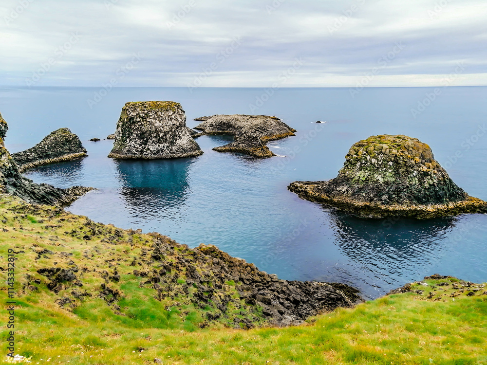 Fototapeta premium The cliffs between Arnarstapi and Hellnar in Snaefellsnes, west Iceland