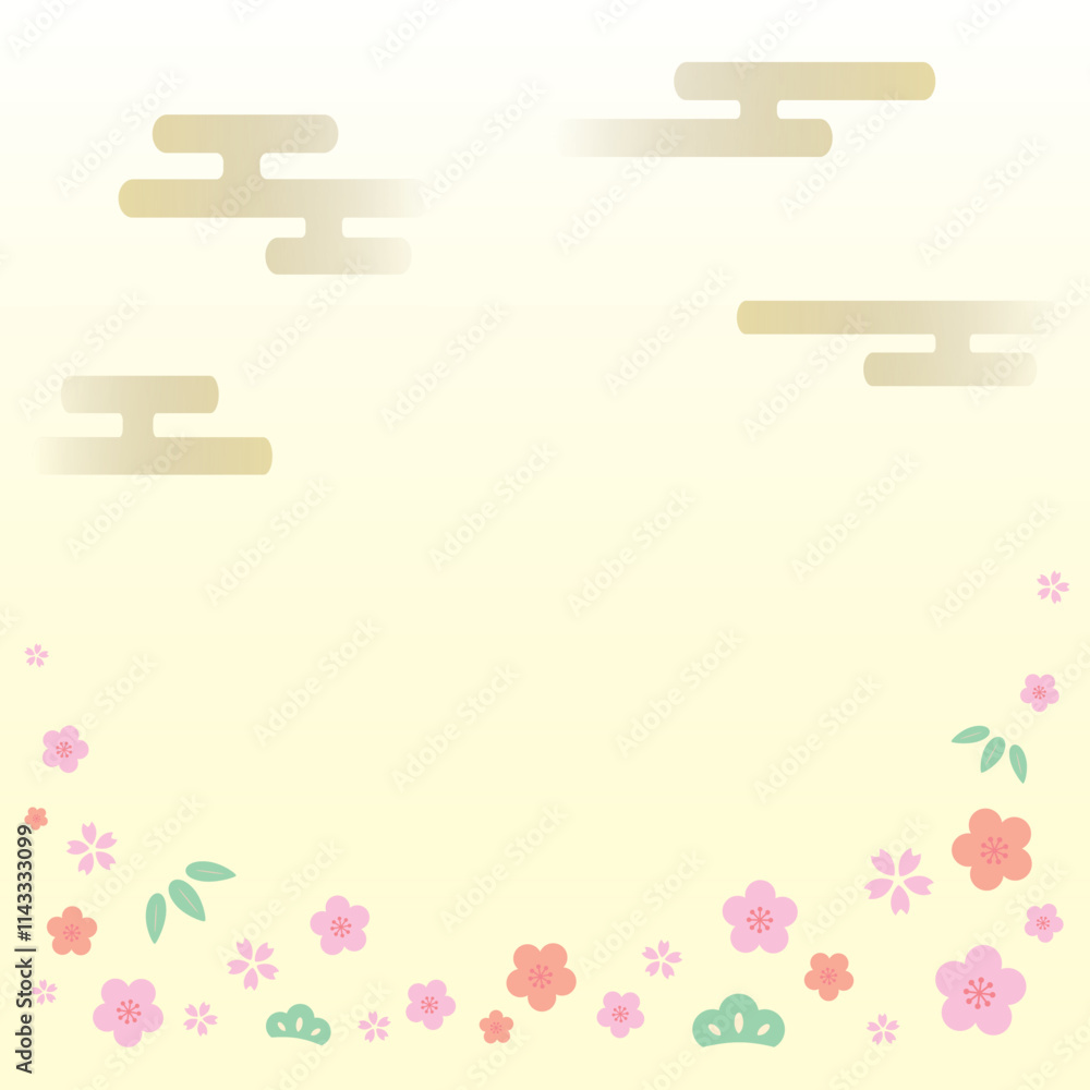 Fototapeta premium 春の桜背景イラスト