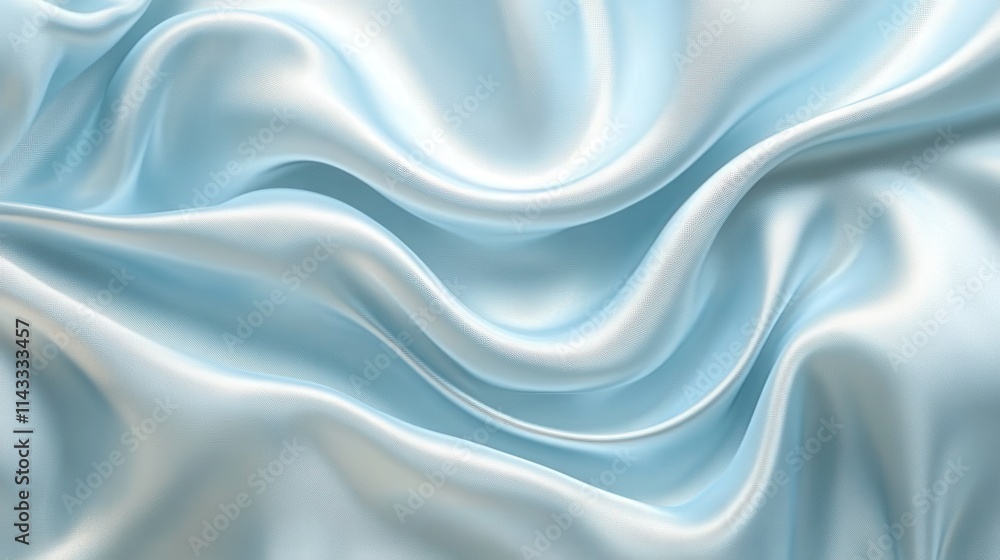 Obraz premium Close-up shot of blue satin fabric texture