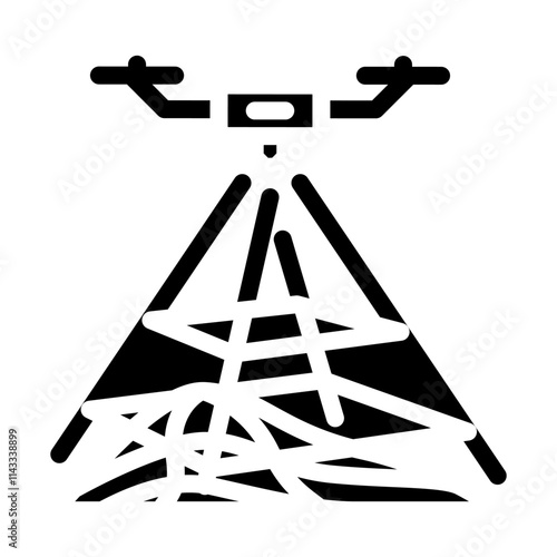 surveying tool unmanned aerial vehicle glyph icon vector. surveying tool unmanned aerial vehicle sign. isolated symbol illustration