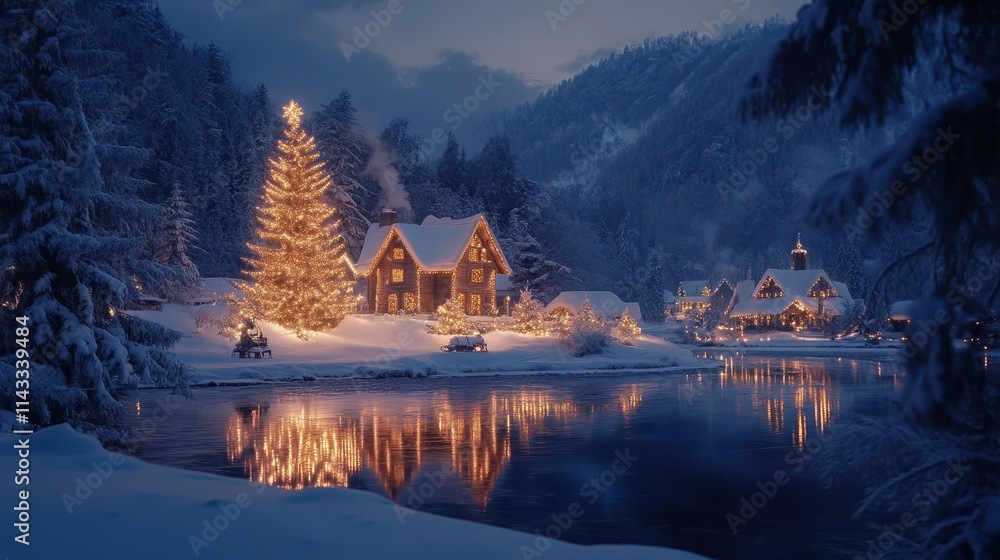 Obraz premium Merry Chrismas and Happy New Year