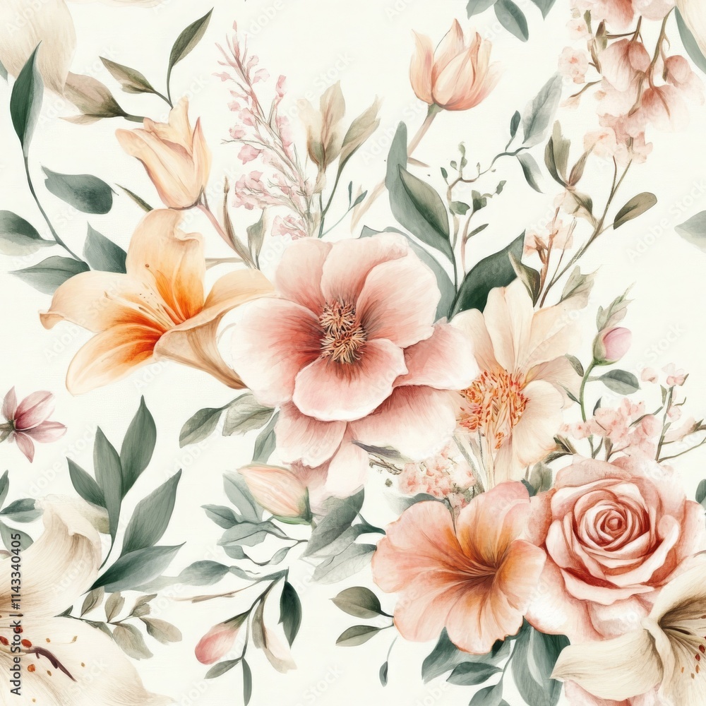 Whimsical Watercolor Flower Bouquet Art Whimsical Watercolor Flower Bouquet Art