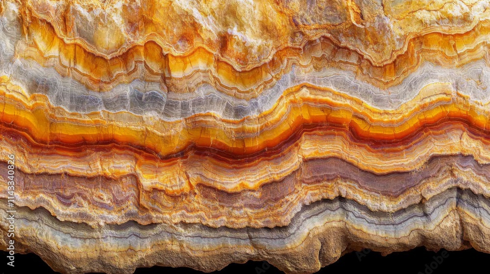 Layered Agate Showing Colorful Bands and Textures Layered Agate Showing Colorful Bands and Textures