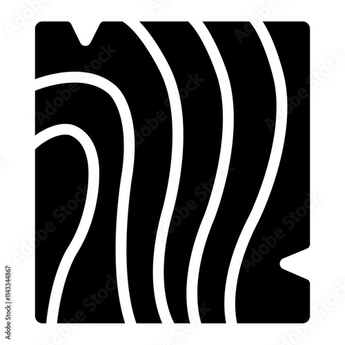 Wood glyph icon for various uses in construction, carpentry, and lumber industries