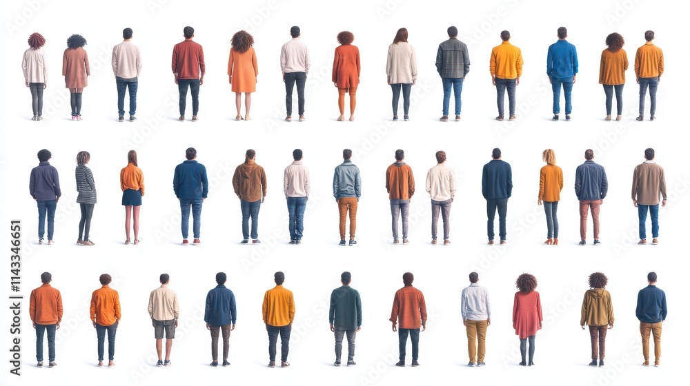 Top view of people set isolated on a white background. Men and women. View from above. Male and female characters. Top view of people set isolated on a white background. Men and women. View from above. Male and female characters.