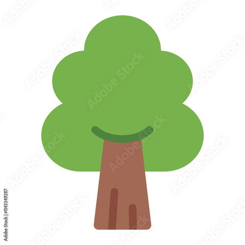 Tree flat icon for forestry and environmental conservation