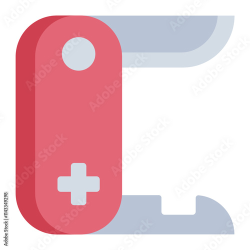 Multi tool flat icon representing a foldable tool for various activities