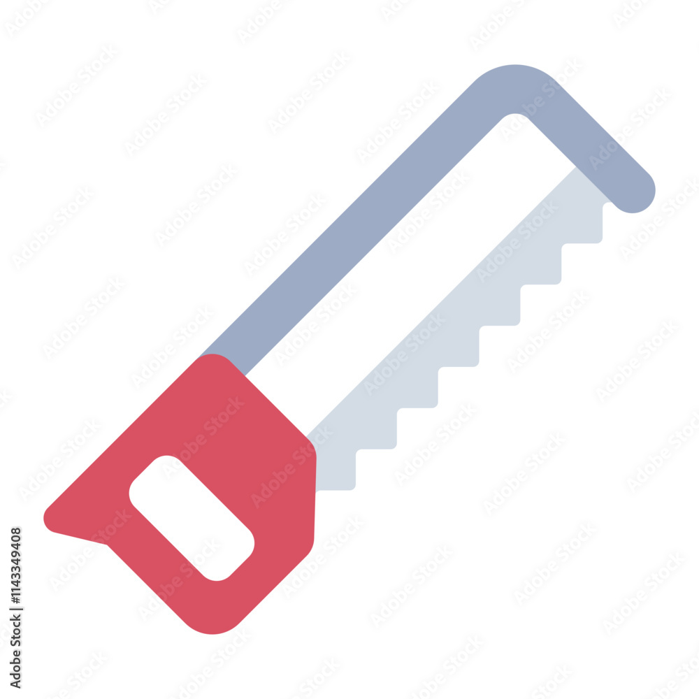 Hacksaw flat icon for cutting woods in carpentry and construction Hacksaw flat icon for cutting woods in carpentry and construction