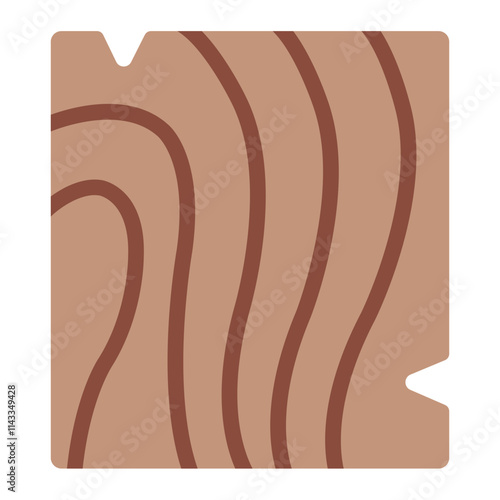 Wood flat icon for various uses in construction, carpentry, and lumber industries
