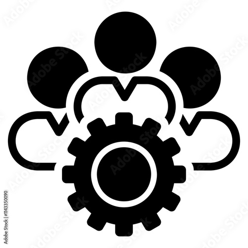 Group management black glyph icon