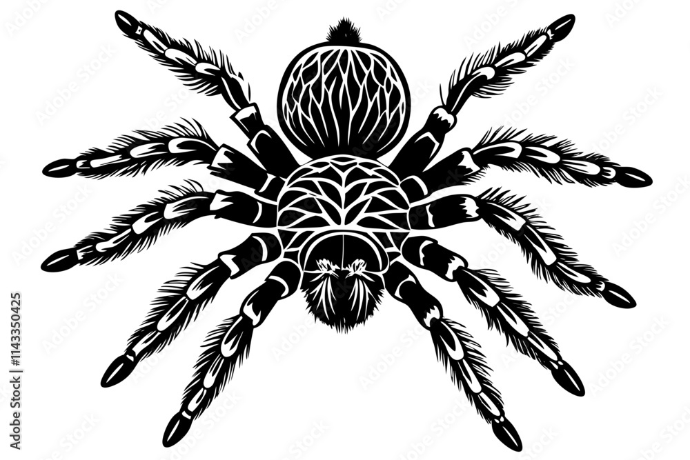 Mexican knee tarantula on white background vector illustration Mexican knee tarantula on white background vector illustration