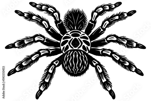 Mexican knee tarantula on white background vector illustration