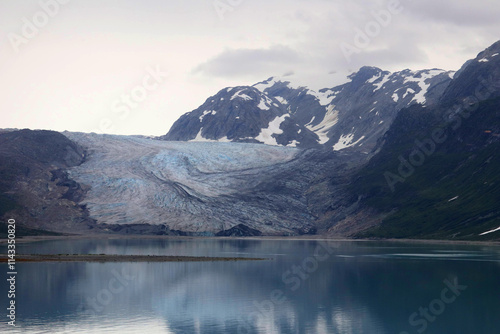 Glacier Feeding into Bay in Alaska