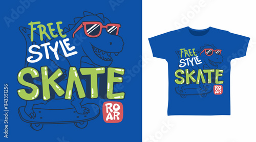 Skate free style typography hand drawn vector t-shirt design