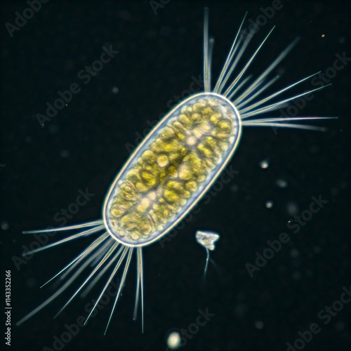 a microscopic image of a protozoan, protozoan, cilia, flagella, pseudopodia, protozoology, amoeba, paramecium, science, biology, microscopic, tiny, detailed, intricate, complex, virus, bacterial ,cell photo