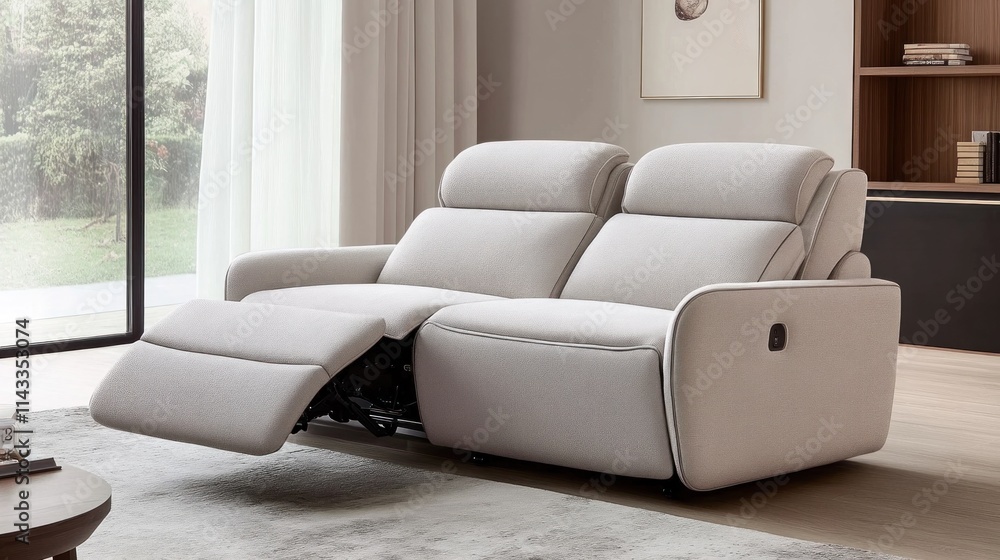 Modern Reclining Sofa in a Spacious Living Room Modern Reclining Sofa in a Spacious Living Room