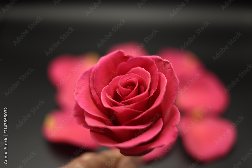 Fototapeta premium Gifting a Beautiful Red Rose