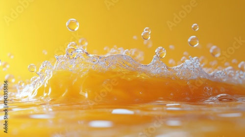 abstract 3d render animation of yellow bubble motion background design seamless looped vide