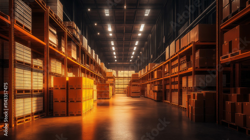 Wallpaper Mural Optimizing supply chain management and logistics visibility in a warehouse environment for enhanced efficiency Torontodigital.ca