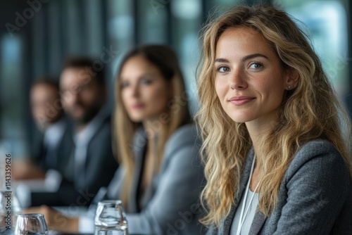 Wallpaper Mural Dynamic Interaction Among Diverse Business Professionals in Modern Meeting Room Torontodigital.ca