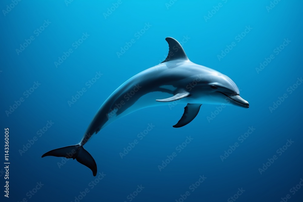Fototapeta premium dolphin in the ocean with a blue background