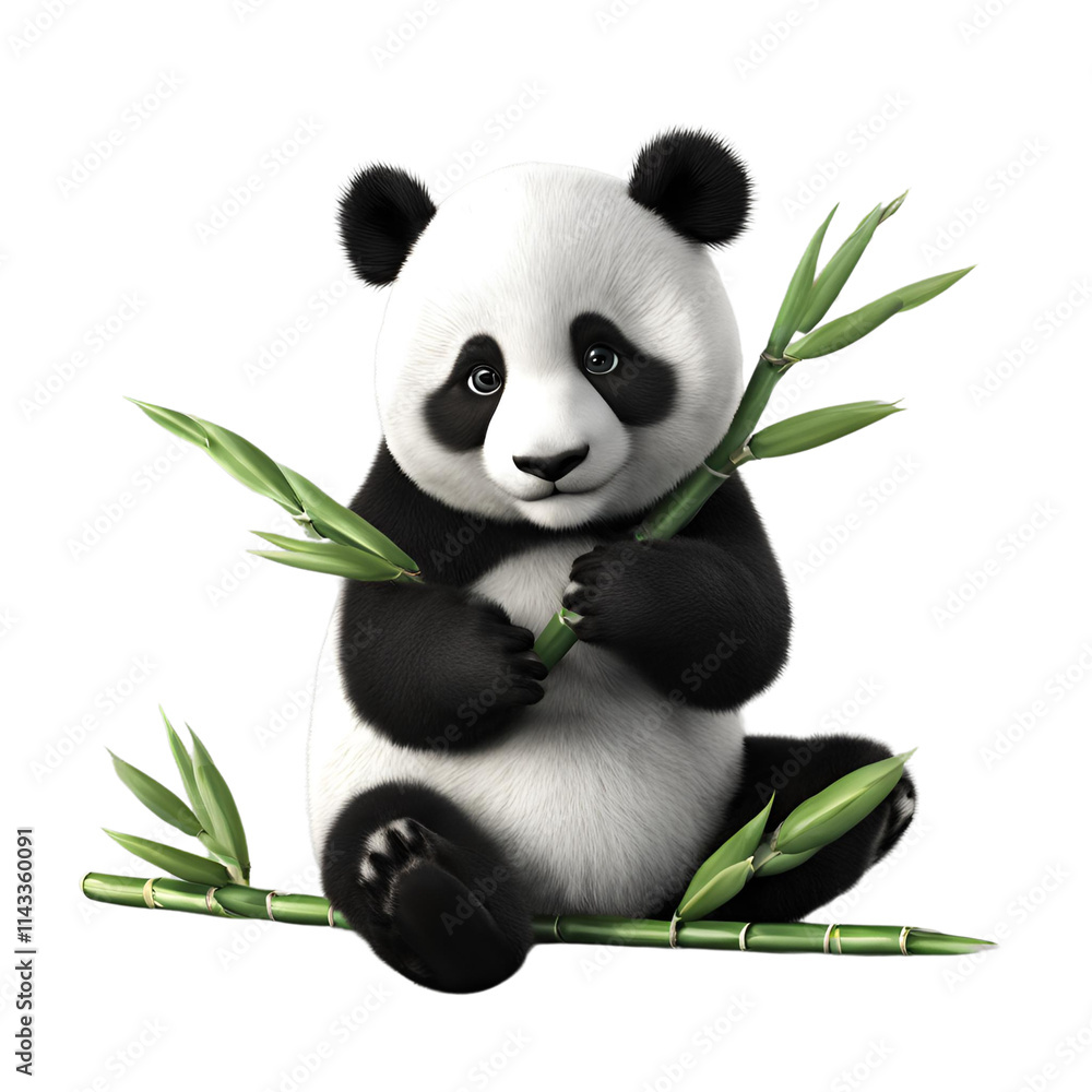 panda bear with bamboo panda bear with bamboo
