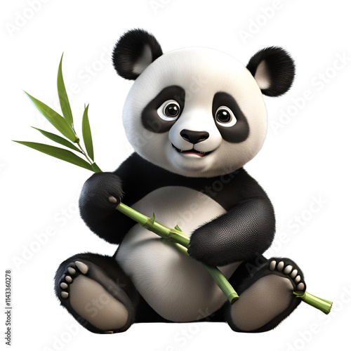 panda with bamboo