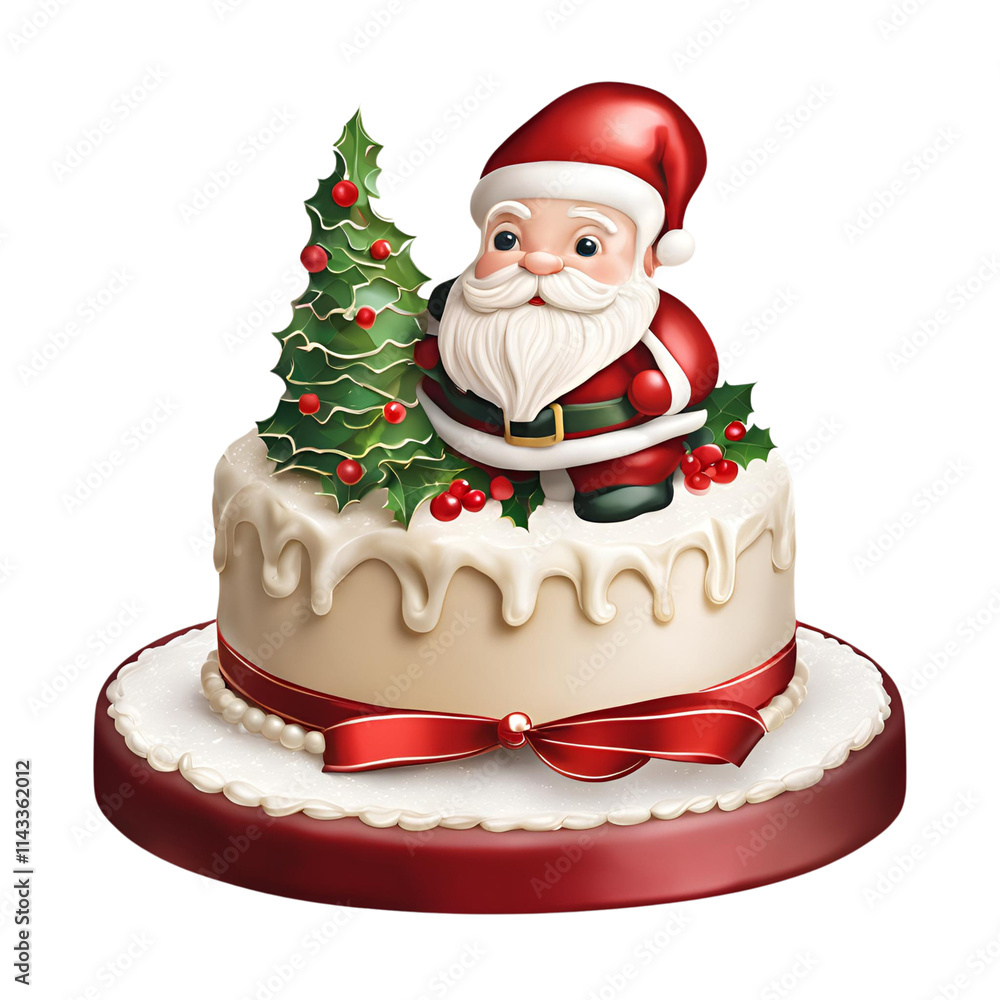santa claus with christmas cake santa claus with christmas cake