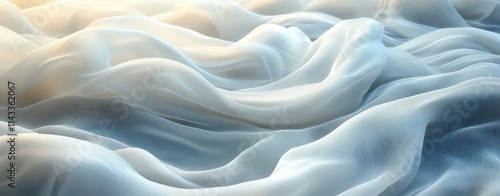 Abstract Flowing White Fabric Minimalist Light Background