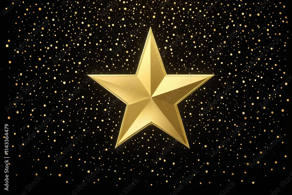 Obraz premium there is a gold star on a black background with gold stars