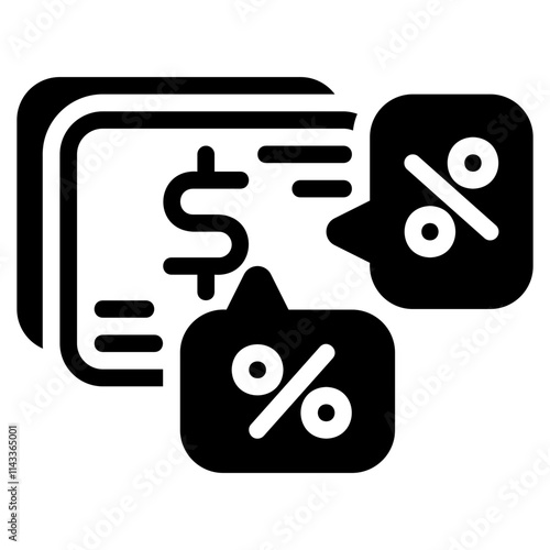 Calculation tax icon with glyph style