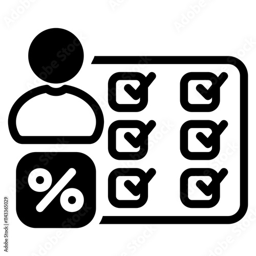 Male Tax user icon with glyph style