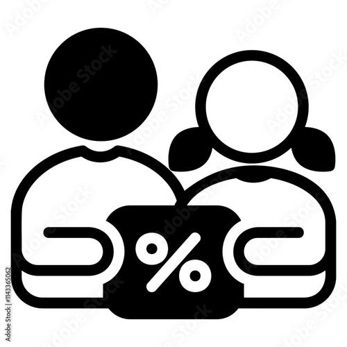 Personal tax icon with glyph style