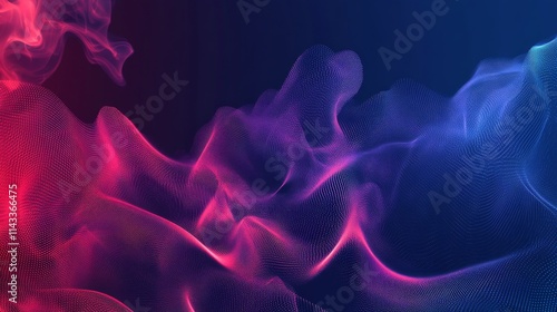 Vector halftone smoke effect. Vibrant abstract background. Retro 80's style colors and textures. 