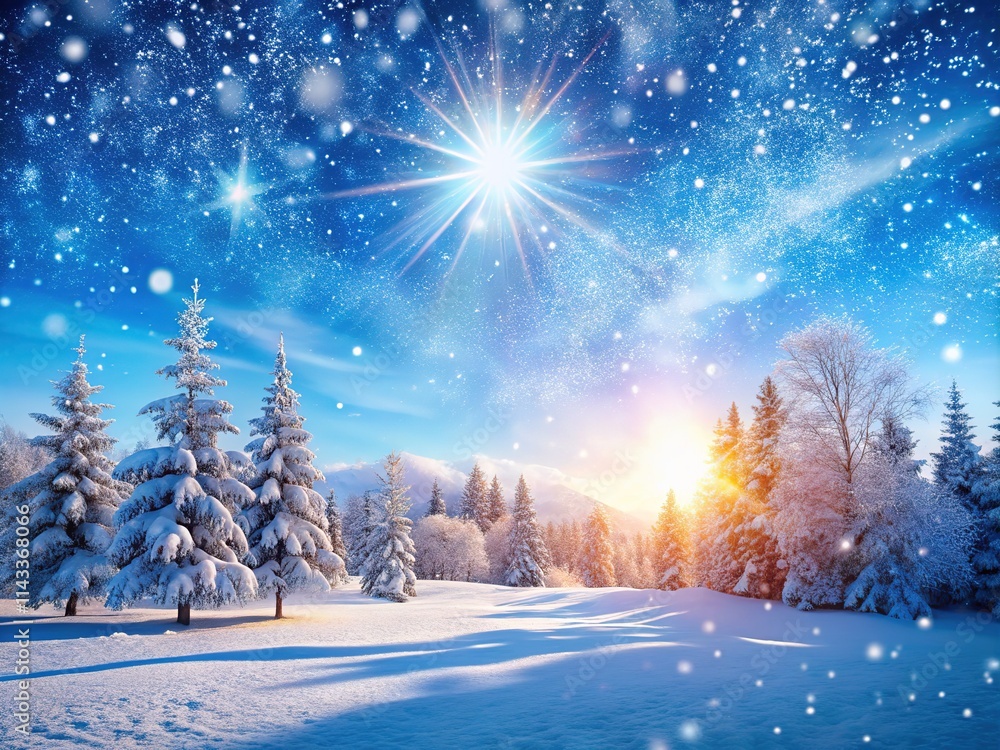 Sparkling Snowfall, Winter Wonderland, Bright Day Sparkling Snowfall, Winter Wonderland, Bright Day
