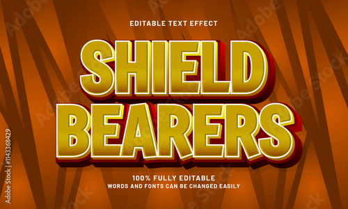 shield bearers editable text effects with a hero and brave theme