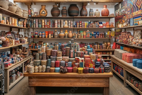 Wallpaper Mural Colorful Display of Handcrafted Artifacts and Pottery in Store Torontodigital.ca