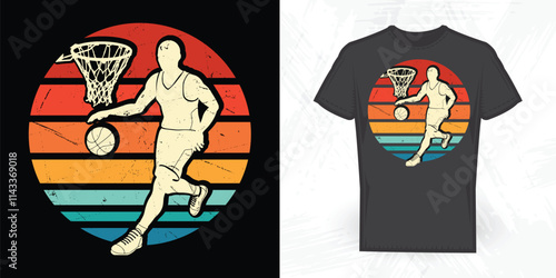 Funny Basketball Player Vintage Basketball T-shirt Design