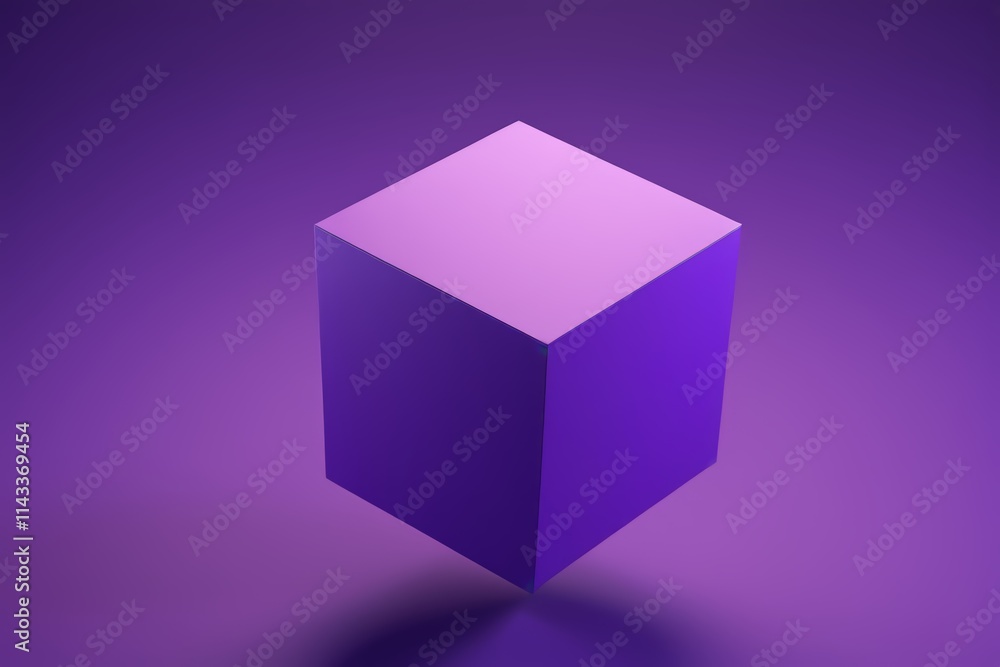 purple cube with a ring on top of it on a purple background purple cube with a ring on top of it on a purple background