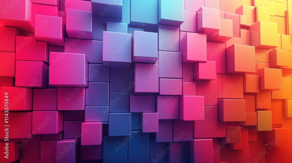 abstract 3d render multicolor background design with cube abstract 3d render multicolor background design with cube