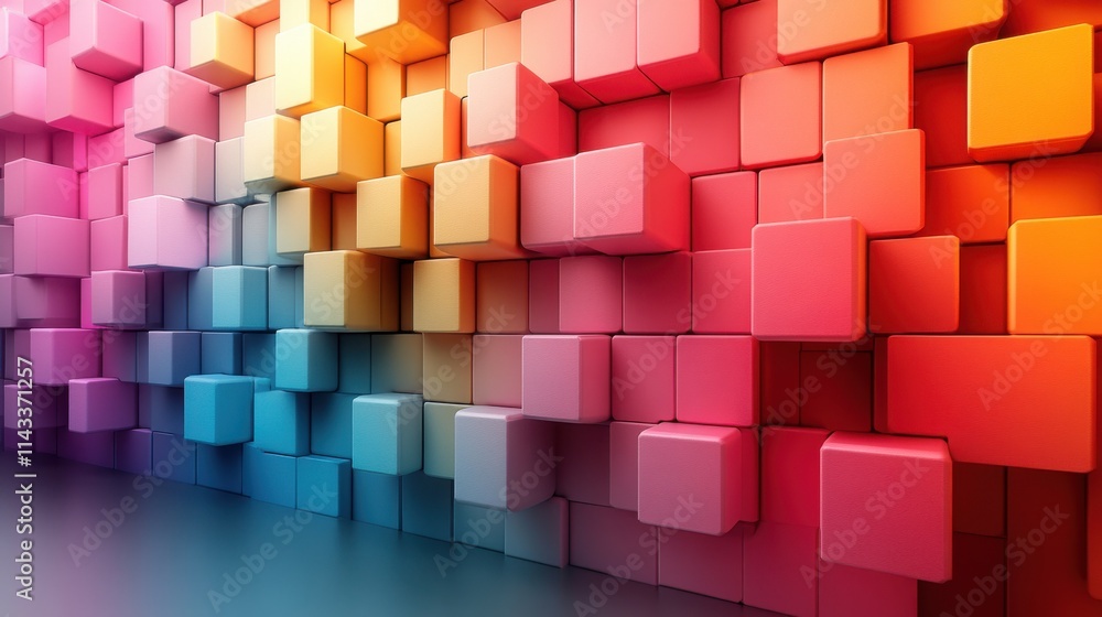 abstract 3d render multicolored geometric composition background design with cube abstract 3d render multicolored geometric composition background design with cube