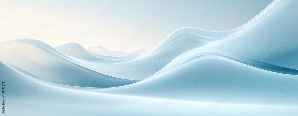 Minimalist Abstract White Landscape with Smooth Curves and Soft Light Minimalist Abstract White Landscape with Smooth Curves and Soft Light