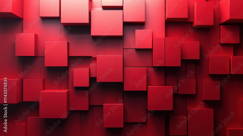 abstract 3d render red geometric background design with cube abstract 3d render red geometric background design with cube