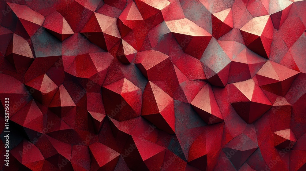 Naklejka premium abstract 3d render red geometric background modern desig