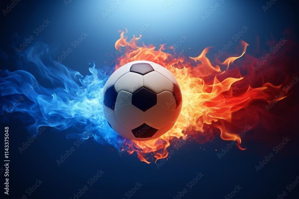 Fototapeta premium araffe ball with fire and water on a blue background