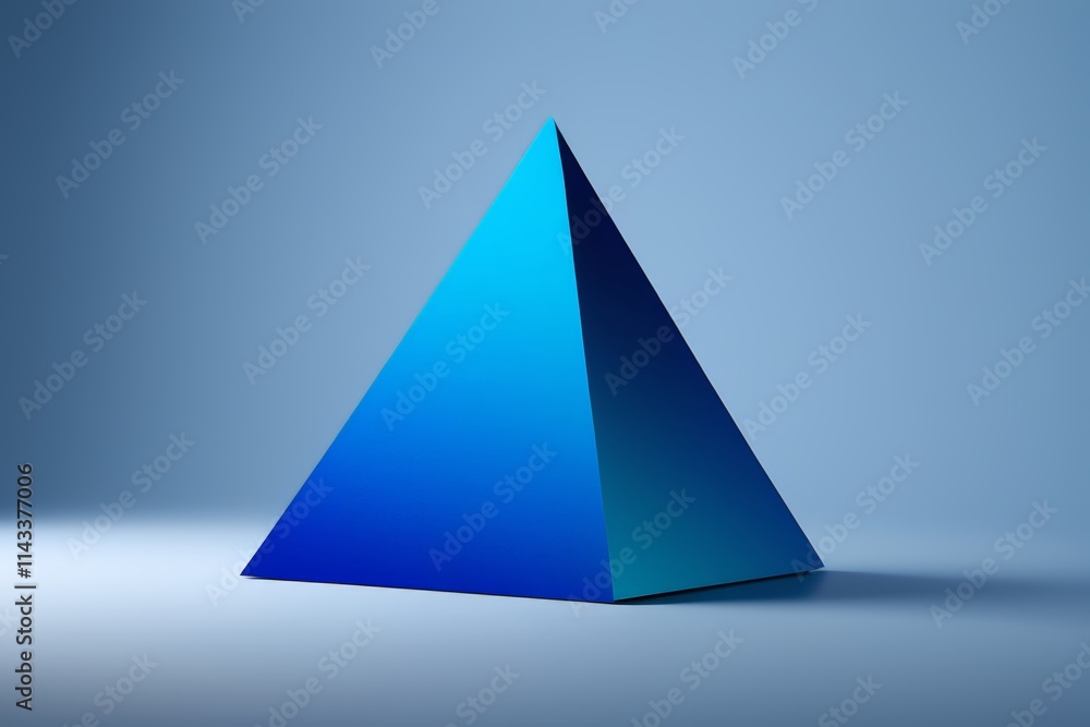 a close up of a blue triangular object on a gray background