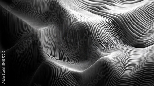 Wallpaper Mural Abstract Wavy Pattern in Black and White Torontodigital.ca