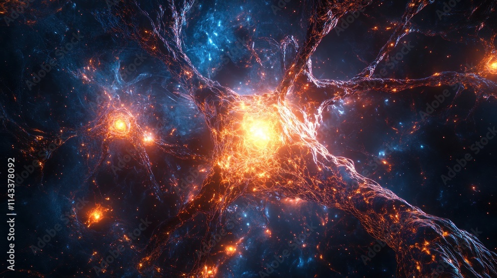Abstract Cosmic Nebula with Bright Center Abstract Cosmic Nebula with Bright Center
