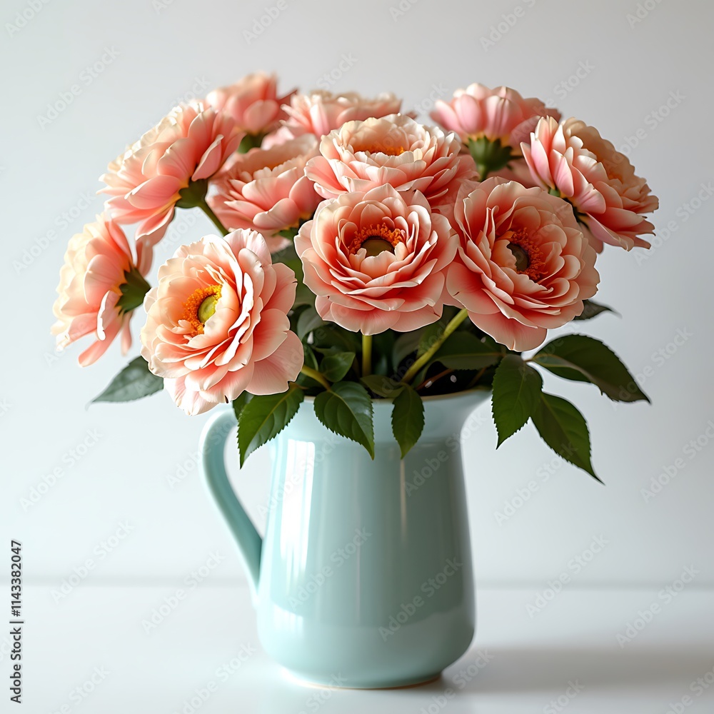 Beautiful flowers vase in white background Beautiful flowers vase in white background