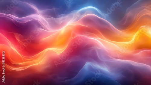 Vibrant Abstract Gradient Background with Warm Cool Colors Fluid Art Design Summer Poster